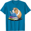 Guinea Pig Reading Books Reader Tee Guinea Pig Reading Books Bookworm Pet Lover Reader Librarian T-Shirt - Sapphire Blue