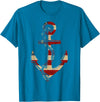 Buffalo Anchor Tees Company American Flag Anchor Shirt Patriotic Military July Navy USA T-Shirt - Sapphire Blue