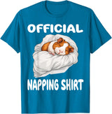 Official Sleep Pajamas Nightgown Sleepwear Co. Guinea Pig Official Napping shirt Pajamas Nightgown T-Shirt - Sapphire Blue