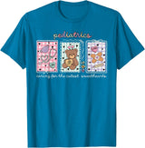 Pediatrics s Day PEDS Nurse Stamp Bear V-day Work Pediatrics Valentines Day PEDS Nurse Stamp Bear V-Day Work P T-Shirt - Sapphire Blue