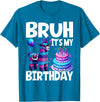 Llama Lover Gift Co. Bruh Its My Birthday Llama Pinata T-Shirt - Sapphire Blue