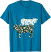 Vintage Animals Designs Vintage Cow T-Shirt - Sapphire Blue