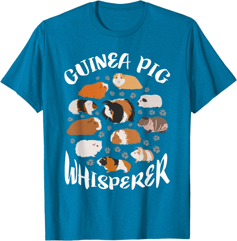 Guinea Pig Whisperer Funny Gift Guinea Pig Lover Shirt T-Shirt - Sapphire Blue