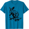 Rabbit Lover Bunny on Skateboard Easter Rabbit T-Shirt in Sapphire Blue