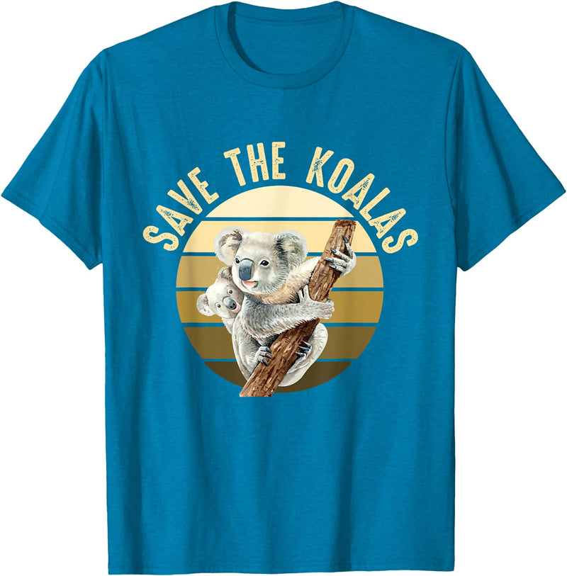 Save the wildlife of Australia Save the Koalas Koala Koala Bear Australia Rescue Protect T-Shirt - Sapphire Blue