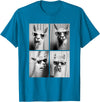Funny Animal Photography Clothing Co. Funny Llamas with Sunglasses Cool Llama Animals Photo Booth T-Shirt - Sapphire Blue