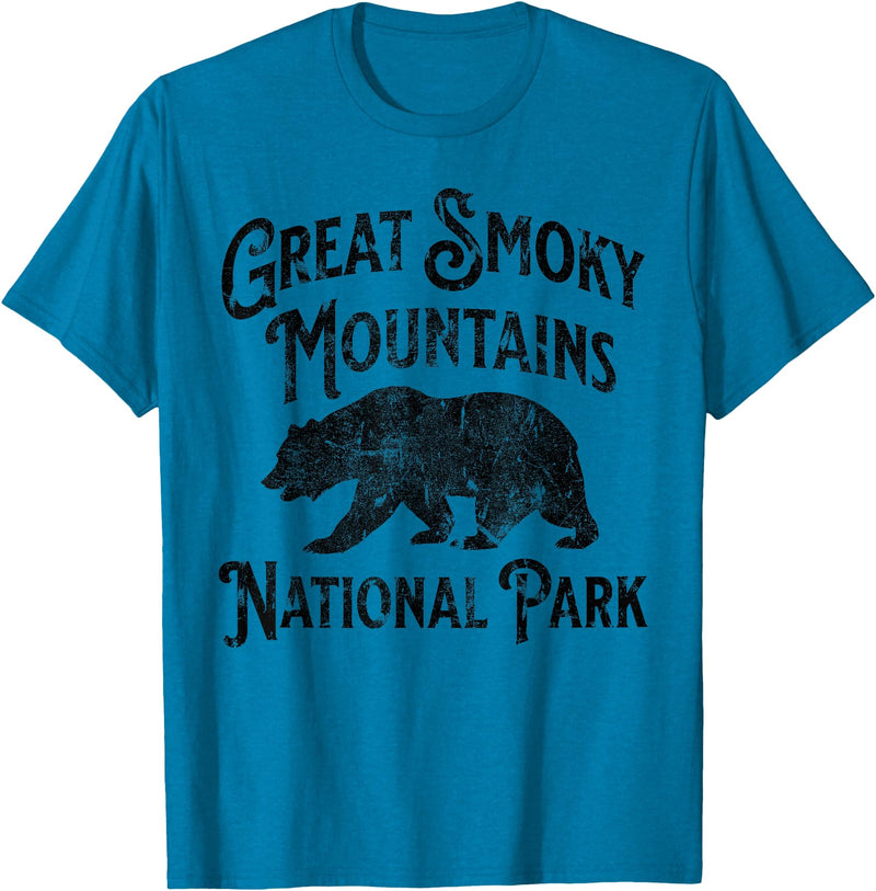 Great Smoky Mountains National Park Tennessee USA Great Smoky Mountains National Park Tennessee Hike Bear T-Shirt - Sapphire Blue
