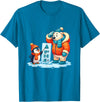 Cute Winter Penguin Polar Bear Humor Funny Penguin Teaching Polar Bear Winter T-Shirt - Sapphire Blue