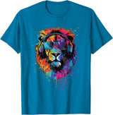 Lion Sunglasses Headphones Design Lion Sunglasses Headphones T-Shirt - Sapphire Blue