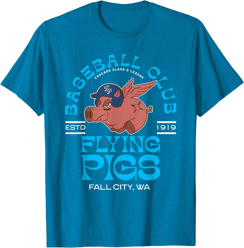 Retro Minor League Baseball Team Apparel Fall City Flying Pigs Retro Minor League Baseball Team T-Shirt - Sapphire Blue