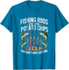 Angler Humor Co. Fishing Rods are Like Potato Chips Funny Dad Fisherman T-Shirt - Sapphire Blue