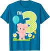 Cute Piglets Pig Barn Farm Birthday Party Supplies Pig 3rd Birthday Toddler 3 Year Old Birthday Boy Piglet Bday T-Shirt - Sapphire Blue