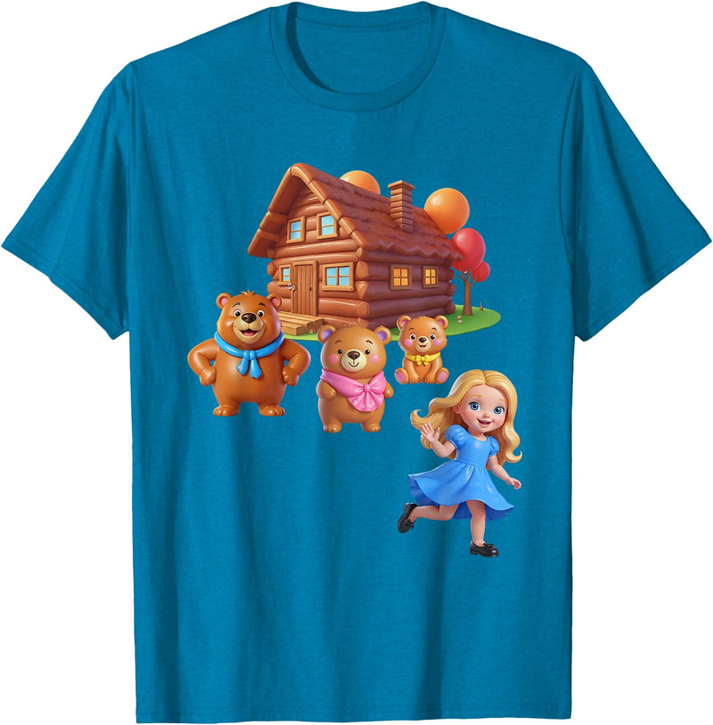 Storybook & Fairytale World Book Day Costumes Goldilocks and the Three Bears Costume for Women, Men, Kids T-Shirt - Sapphire Blue
