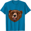 Bear Head Gift idea for Bear Lover Smile friendly brown Bear Head for Bears Lovers T-Shirt - Sapphire Blue