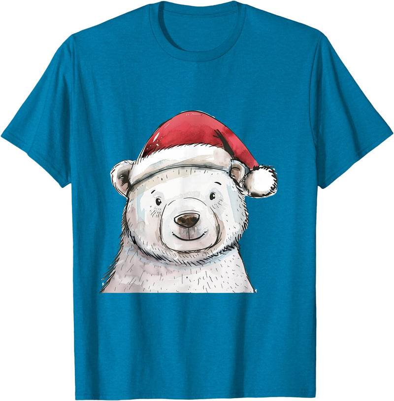 Merry Christmas Gifts For The Whole Family Christmas Holiday Season Xmas Polar Bear T-Shirt - Sapphire Blue