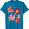 Love Teddy Bear Girl Valentine Women Cute Teddy Bear Women Valentines Shirt Girl Love Heart T-Shirt - Sapphire Blue