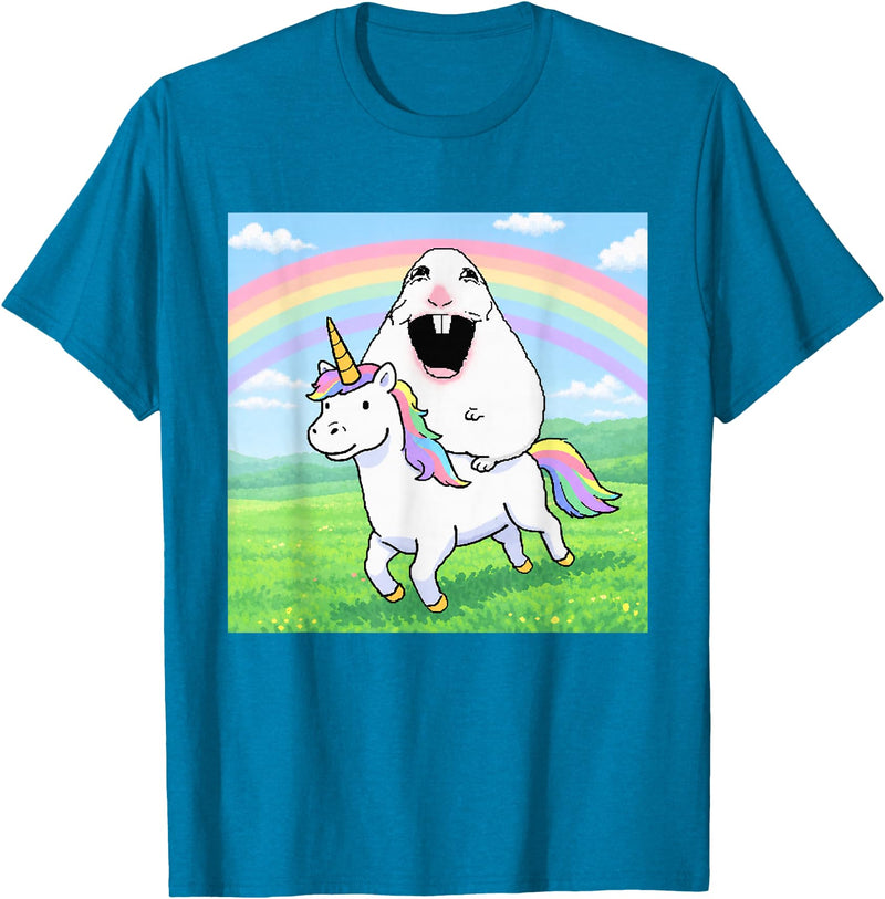 Happy Hamster Meme T-Shirt - Sapphire Blue