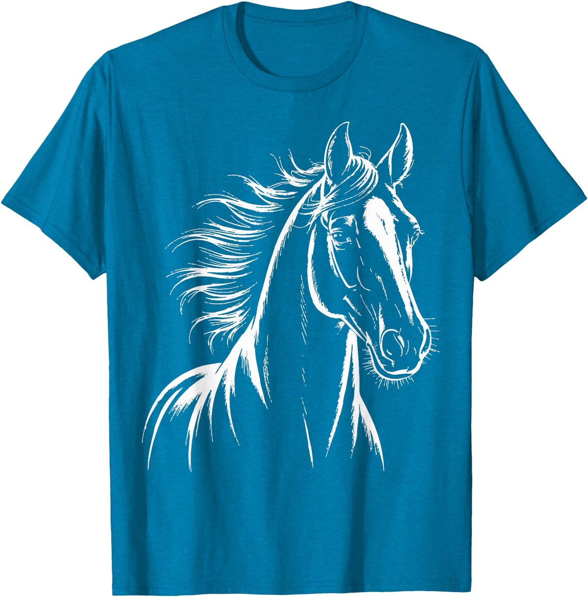 Horse Rider Equestrian Stable Owner Horse Silhouette Graphic Riding T-Shirt - Sapphire Blue