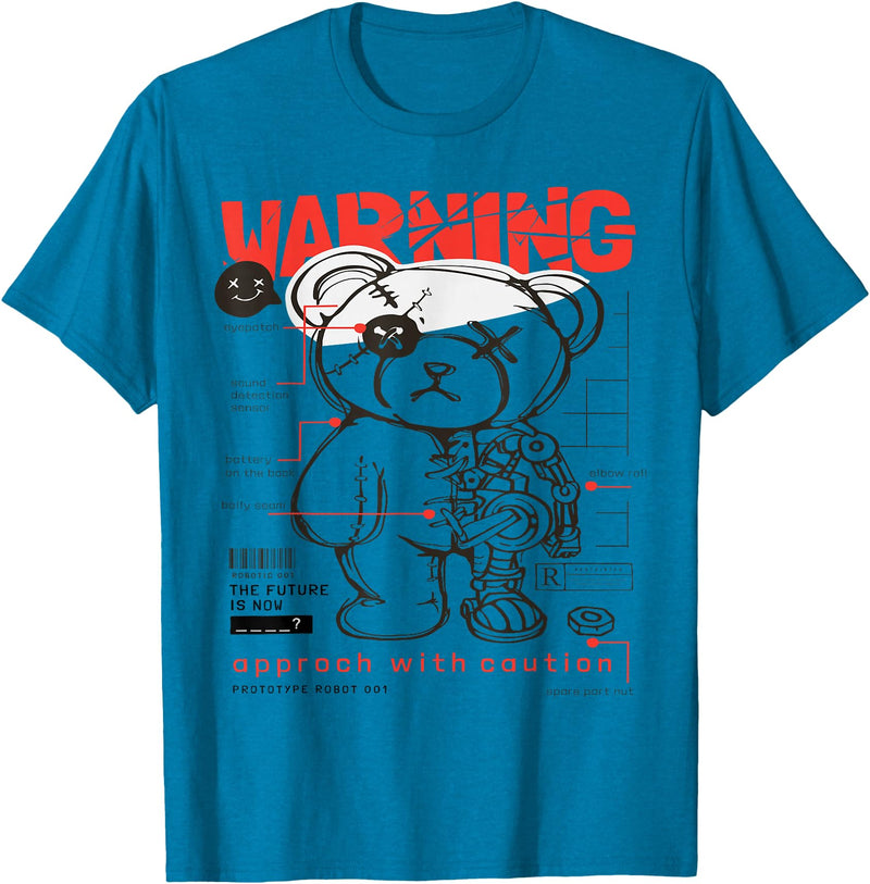 Prototype Robot Teddy Bear Funny T-Shirt - Sapphire Blue