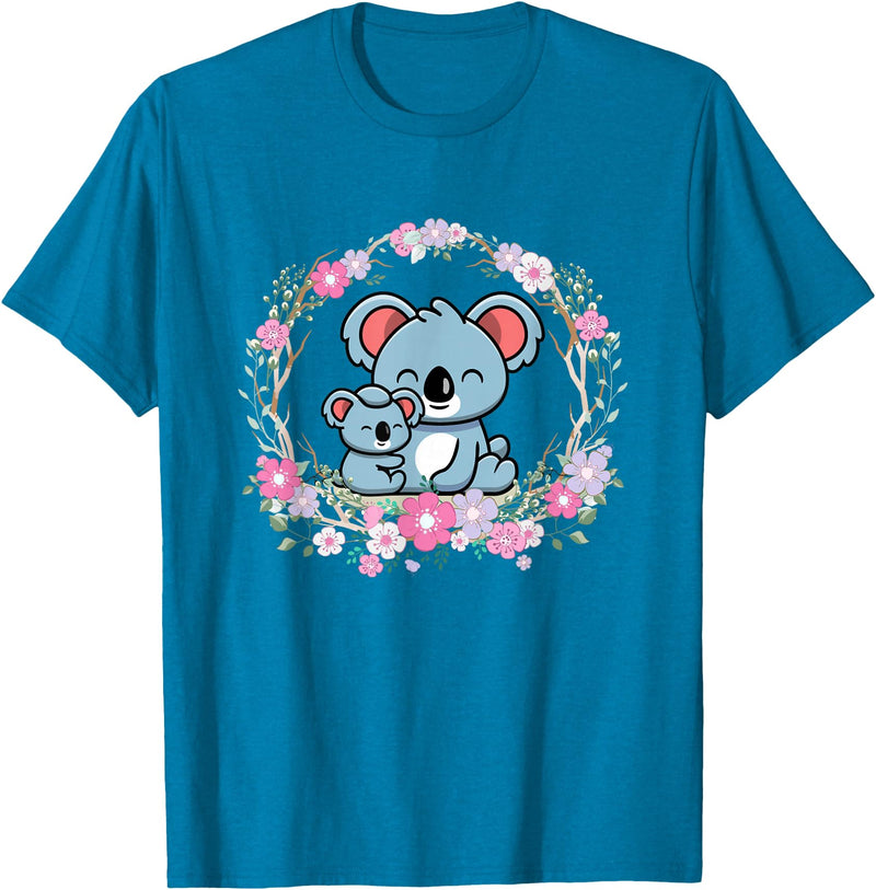 Cute Koala Mama Bear and Baby Mothers Day Apparel Mother's Day koala Mom and Baby Koala T-Shirt - Sapphire Blue