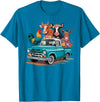 Farm Pickup Truck Farm animals Cow Girl Wife Tee Vintage Pickup Truck Farm Animals Rooster, Cow, Pig, Donkey T-Shirt -