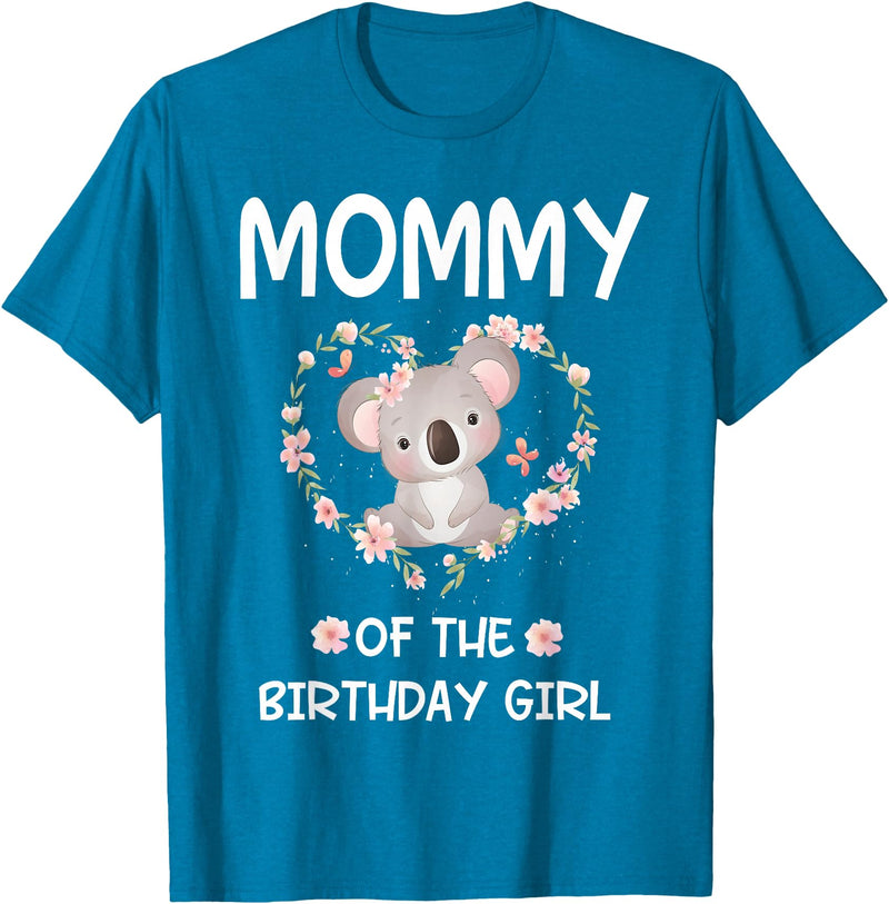 Koala Bear Birthday Party Theme Supplies Air 1st First Birthday Koala Bear Mommy Of The Birthday Girl T-Shirt - Sapphire Blue