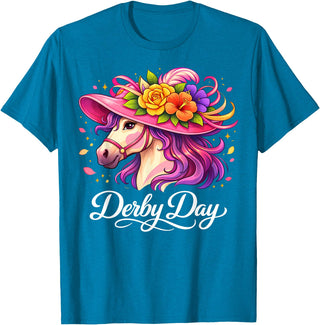Funny Outfit Men Women 2026 Horse Racing Funny Derby Day 2026 Horse Racing T-Shirt - Sapphire Blue