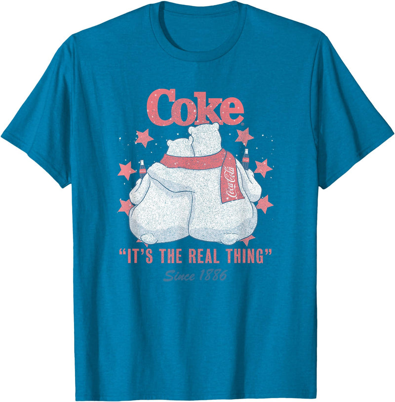Coca-Cola Fourth of July Polar Bears Real Thing T-Shirt - Sapphire Blue
