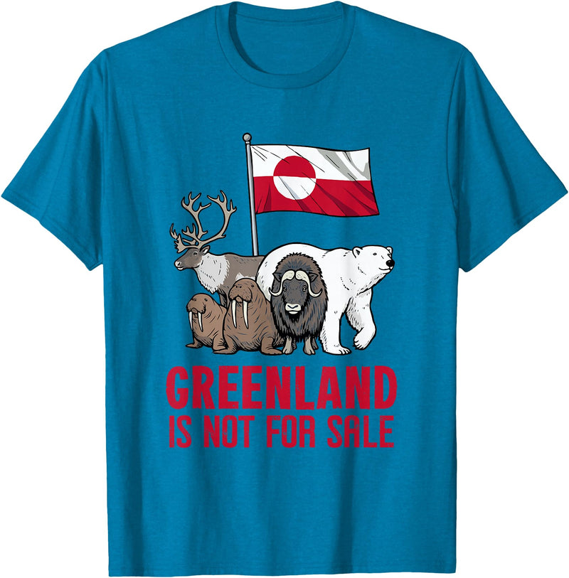 Greenland Tee for Men And Women Greenland Not for Sale Greenland Flag Animals Greenlanders T-Shirt - Sapphire Blue
