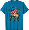 Outfield Outlaws Flying Pigs Retro Minor League Baseball Mascot T-Shirt - Sapphire Blue