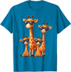 Zoo Family Funny Giraffe Animal Gifts Giraffe Family Sunglasses Safari Zoo Animal Lover Giraffes T-Shirt - Sapphire Blue