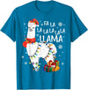 Funny Fa La La Llama Christmas Shirt FA La La Llama Christmas Funny Lllama Lover Xmas Pajamas T-Shirt - Sapphire Blue