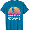 Softball and Cows Apparel Co Softball and Cows Women or Girls Cow T-Shirt - Sapphire Blue