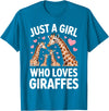 Giraffe Gift For Giraffe Lover Accessories & Stuff Funny Giraffe Design for Women Girls Safari Giraffe Lovers T-Shirt - Sapphire Blue
