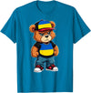 Ukrainian Teddy Bear Breakdance Rapper Ukrainian Flag Teddy Bear Ukraine Hip Hop T-Shirt - Sapphire Blue