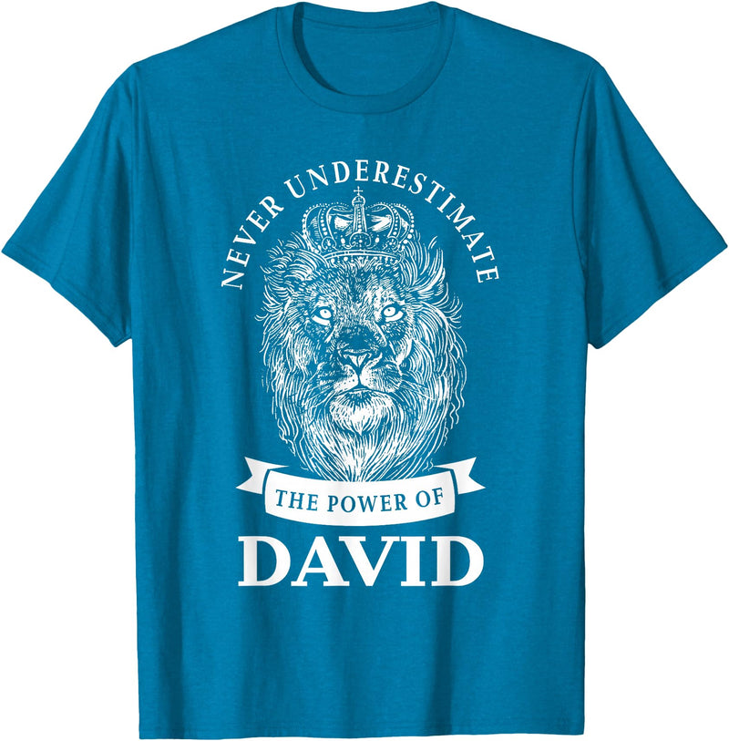 Gifts for David David Gift Name Lion T-Shirt - Sapphire Blue
