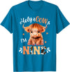 Highland Cow Print 9 Year Old Birthday Gift Holy Cow Im Nine Scottish Highland Cow Print 9th Birthday T-Shirt - Sapphire Blue
