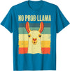 Funny Llama Gift Llama Lover Accessories & Stuff Cool Llama for Men Women No Prob Llama Alpaca Farming Animal T-Shirt - Sapphire Blue