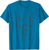 Funny Llama Alpaca Animal Lover Gifts Clothing Llama Alpaca Line Art T-Shirt - Sapphire Blue