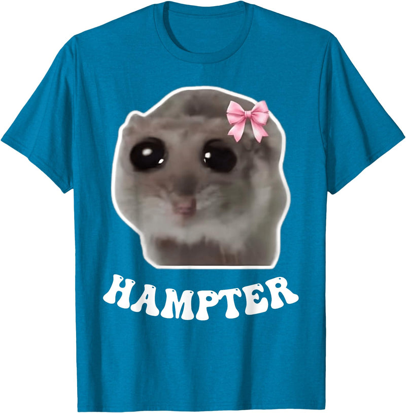 Hampter Sad Hamster Meme Hamster Lover Oddly Specific Memes T-Shirt - Sapphire Blue