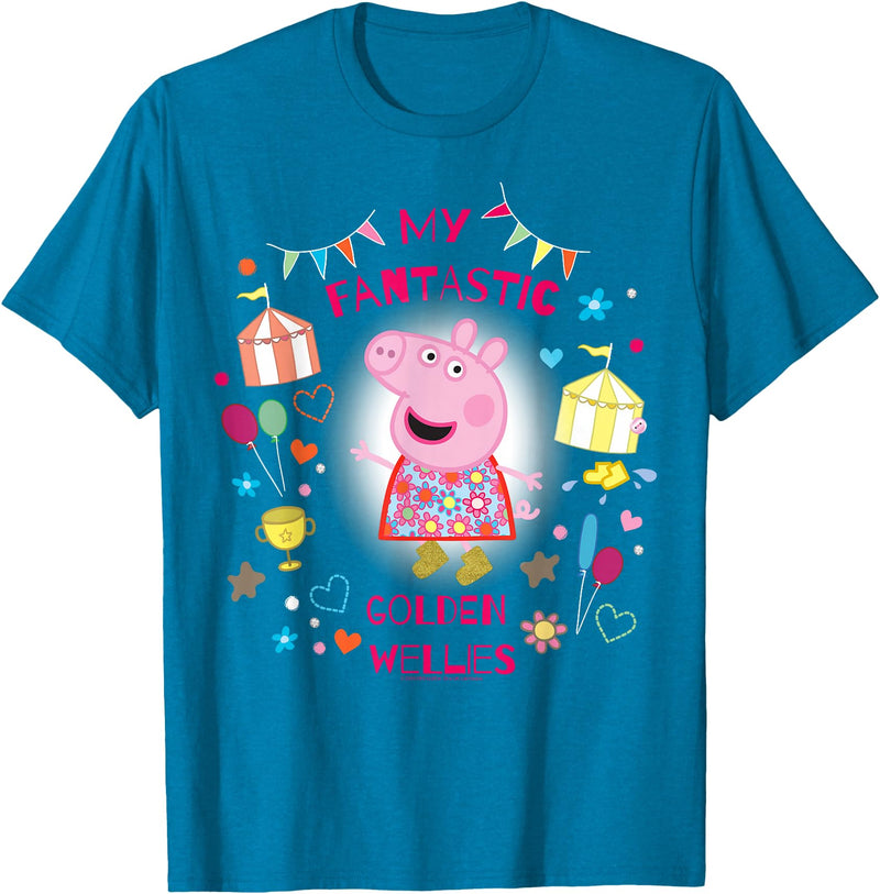 Peppa Pig Golden Wellies T-Shirt - Sapphire Blue