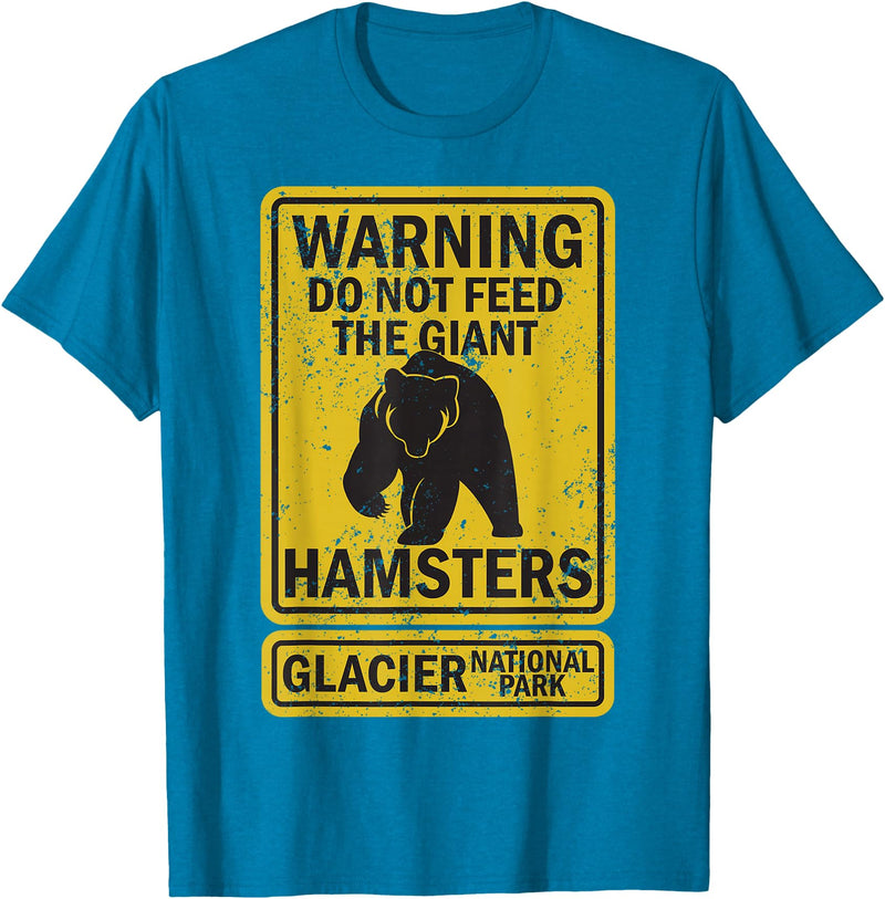Montana Wildlife Nature Apparel Funny Glacier National Park Grizzly Brown Bear Souvenir Gift T-Shirt - Sapphire Blue