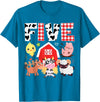 Farm Animals Cow Themed Birthday Party Family Tees 5th Birthday Five Year Old Farm Theme Animals Birthday Party T-Shirt -