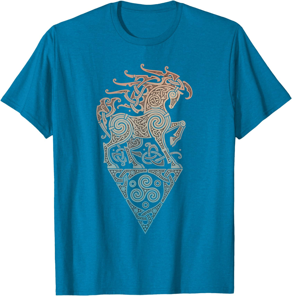Norse Viking Mythology Great Love Horses VIKING CELTIC odins horse T-Shirt - Sapphire Blue