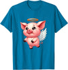 Cute Pig Angel with Wings T-Shirt - Sapphire Blue