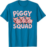Piggy Squad - Matching Outfit Pig Lover Design T-Shirt - Sapphire Blue
