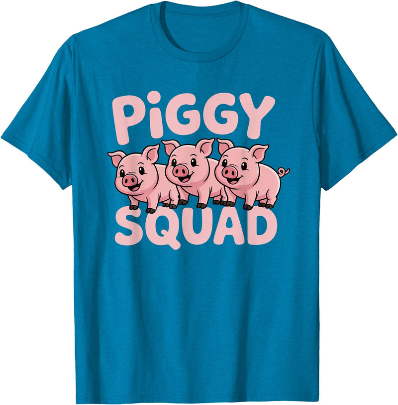 Piggy Squad - Matching Outfit Pig Lover Design T-Shirt - Sapphire Blue
