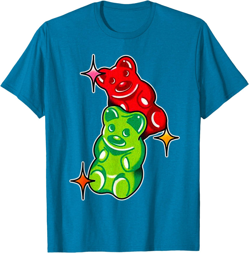 Urban Empyre Gummy Bear Candy Red Green T-Shirt - Sapphire Blue