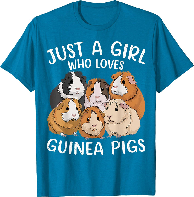 Funny Guinea Pig Lover Guinea Pigs Just a Girl Who Loves Guinea Pig T-Shirt - Sapphire Blue