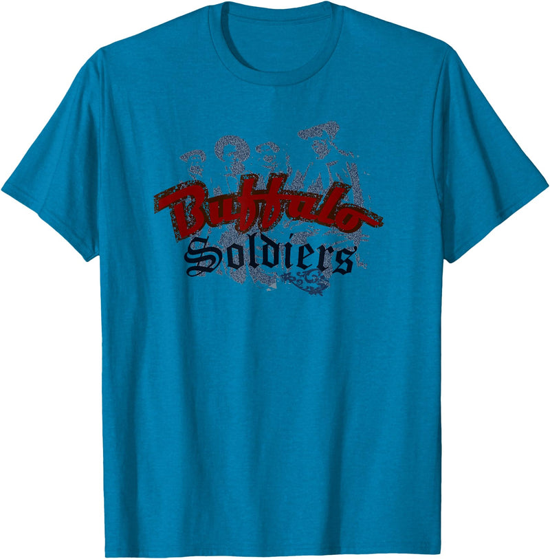 Gene Brown - drawn2themusic Buffalo Soldiers Top T-Shirt - Sapphire Blue